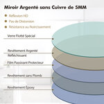 Miroir mural 70 x 50 cm désembuage automatique mémoire éclairage réglable moderne en verre argenté 20_0012870