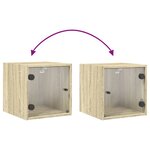 vidaXL Table de chevet avec porte en verre chêne sonoma 35x37x35 cm