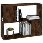 vidaXL Bibliothèque/Séparateur de pièce Chêne fumé 80x24x63 cm