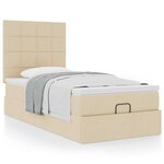 vidaXL Lit ottoman avec matelas crème 90x200 cm tissu