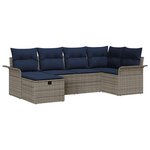 vidaXL Ensemble de canapé de jardin avec coussin 6 Pièces Poly rotin