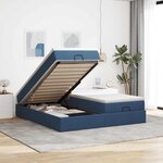 VidaXL Cadre de lit ottoman avec matelas bleu 180x200 cm tissu