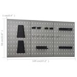 vidaXL Panneaux perforés muraux 3 Pièces 40x58 cm Acier