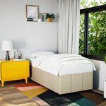 vidaXL Cadre de lit sans matelas crème 90x190 cm tissu
