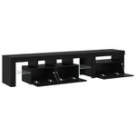 Meubles TV vidaXL 2 Pièces avec Lumières LED en Chêne Noir et Bois d'Ingénierie