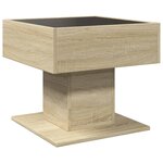 vidaXL Table basse avec LED chêne sonoma 50x50x45 cm bois d'ingénierie