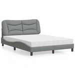 vidaXL Lit avec matelas gris clair 120x200 cm tissu