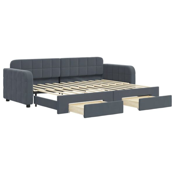 vidaXL Lit de jour avec gigogne et tiroirs sans matelas 80x200 cm
