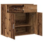 vidaXL Buffet avec tiroir Vieux bois 79 x 38 x 80 cm Bois d'ingénierie