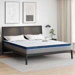 vidaXL Coussins de Matelas Blanc et Bleu 200 x 200 cm