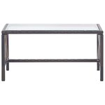 vidaXL Salon de jardin 4 Pièces avec coussin Résine tressée Marron