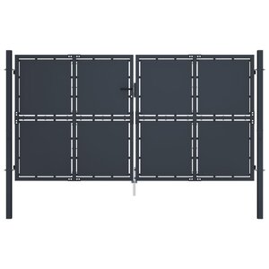 vidaXL Portail de jardin Acier 300 x 175 cm Anthracite