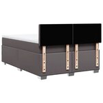 vidaXL Sommier à lattes de lit avec matelas Gris 140x200 cm Similicuir