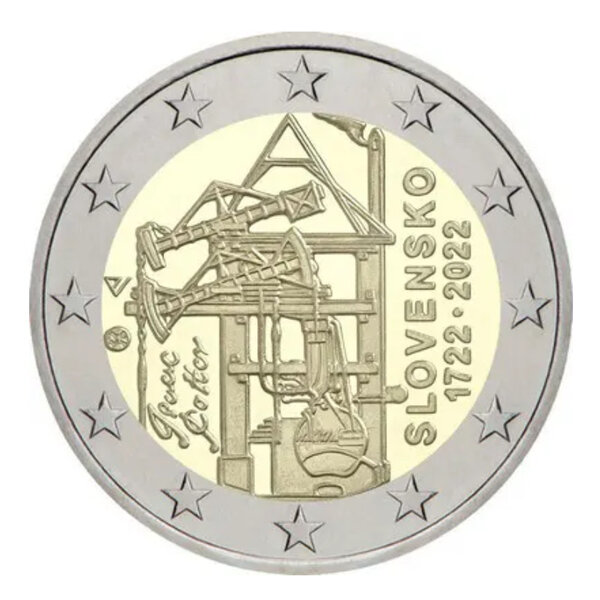 2 euros commémorative Slovaquie 2022 - La machine à vapeur.