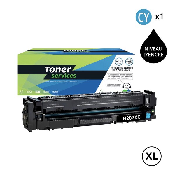 Toner Compatible HP 207X Cyan (Avec puce)