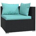 Salon de jardin meuble d'extérieur ensemble de mobilier 5 pièces avec coussins résine tressée noir 02_0016477