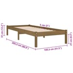 vidaXL Cadre de lit sans matelas marron miel bois massif 100x200 cm