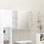 vidaXL Armoire à miroir de salle de bain Blanc Bois d’ingénierie