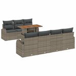 vidaXL Ensemble de canapé de jardin 8 Pièces Gris Poly rotin