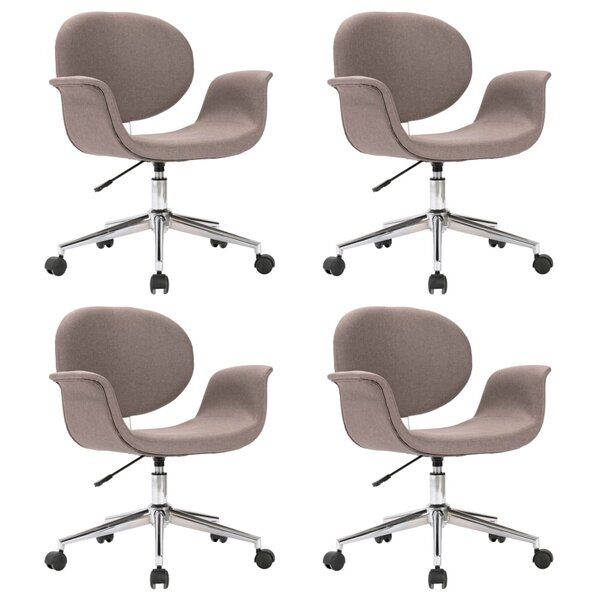 vidaXL Chaises pivotantes à manger lot de 4 taupe tissu