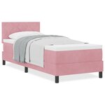 Lit Box Spring vidaXL avec Matelas Rose 80x200 cm Velours