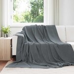 vidaXL Jeté Gris foncé 240 x 270 cm Toison