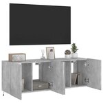 vidaXL Meubles TV muraux et lumières LED 2Pièces gris béton 60x35x41 cm
