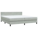 vidaXL Sommier à lattes de lit et matelas gris clair 180x220cm velours