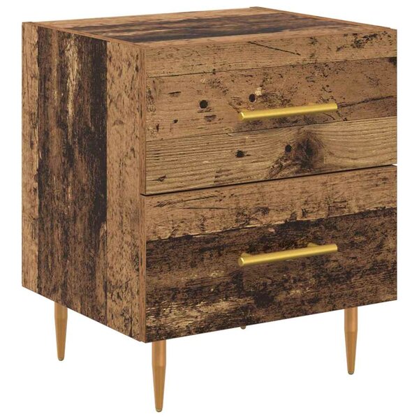vidaXL Cabinet de chevet avec tiroir Bois Ancien 40 x 35 x 47 5 cm