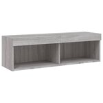 vidaXL Meuble TV avec lumières LED sonoma gris 100x30x30 cm