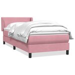 vidaXL Sommier à lattes de lit avec matelas rose 90x220 cm velours