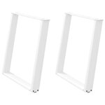 vidaXL Pieds de table à manger en U 2 pièces Blanc 70 x (72-73) cm Acier