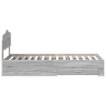 vidaXL Cadre de lit Gris Sonoma 90 x 200 cm Bois d'ingénierie