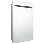 vidaXL Armoire de salle de bain à miroir LED gris béton 60x11x80 cm
