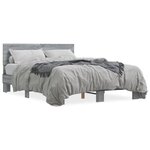 vidaXL Cadre de lit sans matelas sonoma gris 140x190 cm