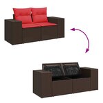 vidaXL Salon de jardin avec coussins 5 Pièces marron résine tressée