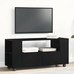 vidaXL Meuble TV avec roulettes chêne noir bois d'ingénierie