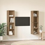vidaXL Meuble TV mural 4 Pièces Chêne artisan 37 x 37 x 72 cm