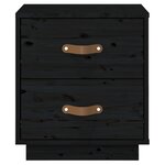  vidaXL Table de chevet Noir 40x34x45 cm Bois de pin massif