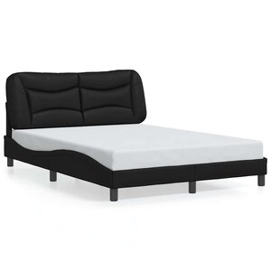 vidaXL Cadre de lit sans matelas Hvar noir 120x200 cm similicuir