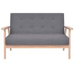 vidaXL Ensemble de canapés 2 Pièces Tissu Gris foncé