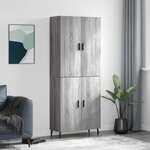 vidaXL Buffet haut Sonoma gris 69 5x34x180 cm Bois d'ingénierie