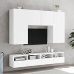 vidaXL Meuble TV mural blanc 100x30x30 cm bois d'ingénierie