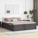 vidaXL Lit avec rangement et matelas avec stockage Gris 200 x 200 cm