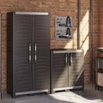Keter Armoire de rangement basse Garage XL Noir et argenté 99 cm