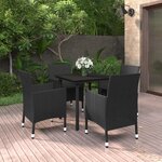 vidaXL Ensemble à manger de jardin coussins 5 Pièces Résine tressée Verre