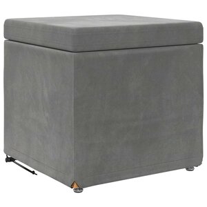 vidaXL Tabouret Gris foncé 41 x 41 x 40 cm Velours et Bois Composite