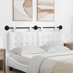 vidaXL Tête de lit suspendue Avec lumière LED Blanc Tissu