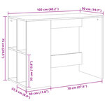 Bureau table poste de travail meuble d'ordinateur informatique étude sonoma 102 x 50 x 75 cm bois d'ingénierie gris 02_0023944