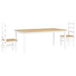 vidaXL Ensemble à manger Panama 3 Pièces blanc bois de pin massif